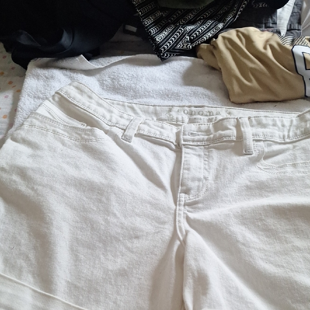Sonoma White Denim Jeans - Straight Leg